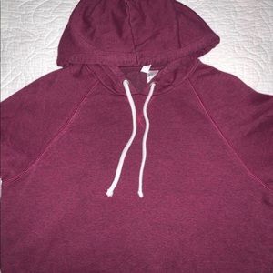 burgundy cropped hoodie